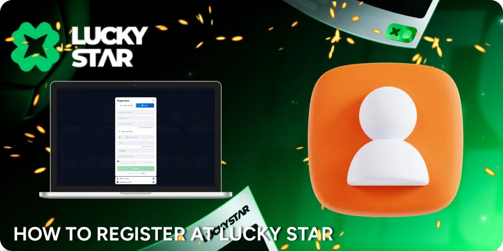 Sign up with new player account on the Lucky Star casino.