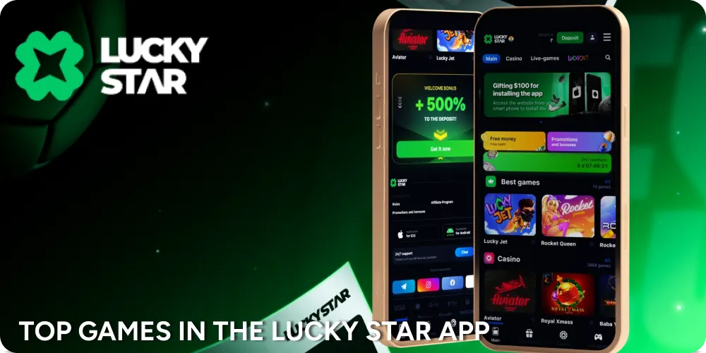 What's Games available in the Lucky Star Mobile app.
